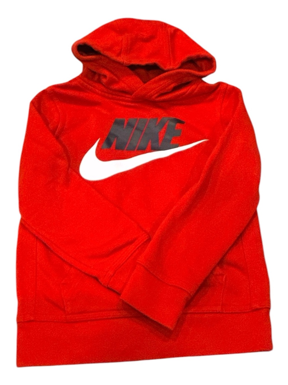 Nike Boys Hoodie Sweatshirt Red Pullover Logo Size 4 3T